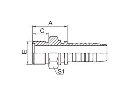Flat O-ring seal, metric external thread