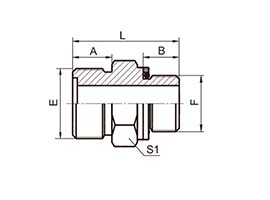 1EG O-ring, metric, external thread, British pipe, O-ring, external thread