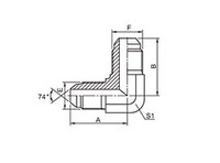 1J9 90° bending American JIC external thread 74° external cone