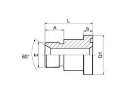 1BFL英管外螺纹60°内锥 SAE法兰3000PSI
