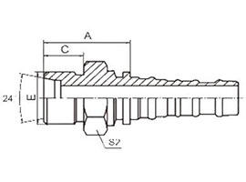 10513 公制外螺纹 24° 内锥面重系列