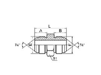 1J American JIC external thread 74° external cone